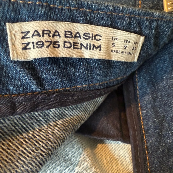 ZARA Basic Z1975 Denim Patchwork Mini Fringed Hem - S - Picture 13 of 13
